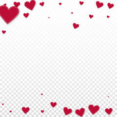 Red heart love confettis. Valentine's day falling