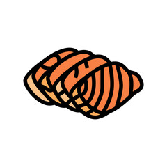 sashimi salmon color icon vector. sashimi salmon sign. isolated symbol illustration