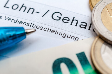 Verdienstabrechnung - Einkommen - Lohnabrechnung - Gehaltsabrechnung - Finanzamt