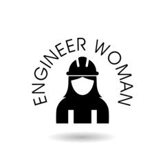 Black Female engineer icon with shadow