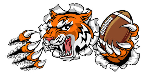 Tiger American Football Player Sports Mascot