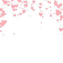 Pink heart love confettis. Valentine's day falling