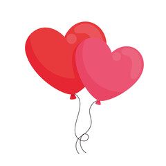 Fototapeta na wymiar balloons helium in heart shape