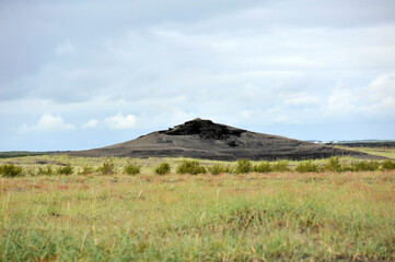 Landschaft bei Hella nahe dem Vulkan Hekla in Island