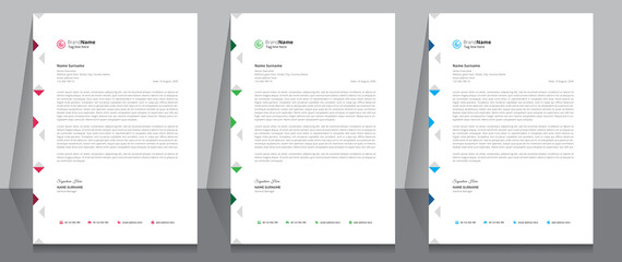 Letterhead format template, business style letterhead design template. Company letterhead template designs. A4 size template