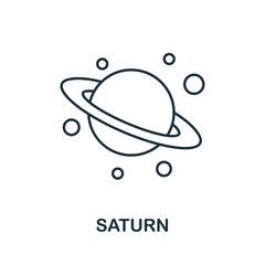 Saturn icon. Line element from space collection. Linear Saturn icon sign for web design, infographics and more.