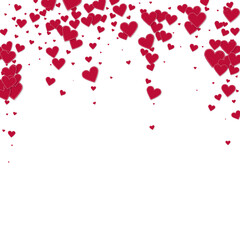 Fototapeta na wymiar Red heart love confettis. Valentine's day falling