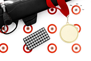 Biathlon rifle target barrel Cartridge olden medal competition 22 caliber rimfire ammunition