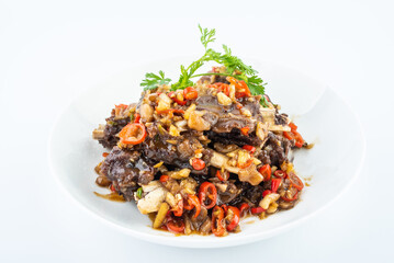 Chinese food spicy beef ribs