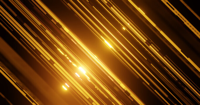 Render with diagonal lines in bright yellow beam