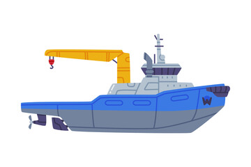 Cargo Ship as Freight Delivery Logistics Service Vector Illustration