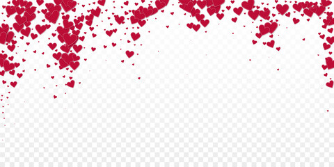 Red heart love confettis. Valentine's day falling