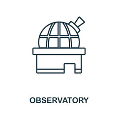 Observatory icon. Line element from space collection. Linear Observatory icon sign for web design, infographics and more.