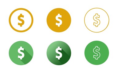 US Dollar Symbol Icon Set