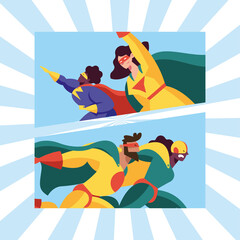 retro comic superheroes