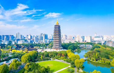 Tianning Temple and Hongmei Park, Changzhou City, Jiangsu Province