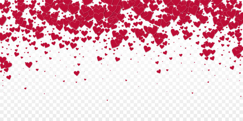 Red heart love confettis. Valentine's day falling