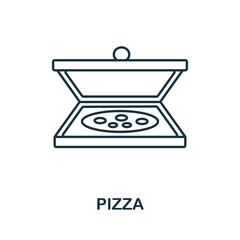 Pizza icon. Line element from take away collection. Linear Pizza icon sign for web design, infographics and more.