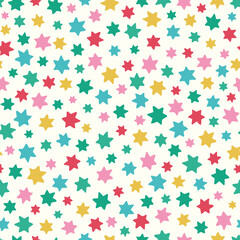 Fototapeta na wymiar Star background pattern. Festive seamless repeat vector design of Christmas stars.