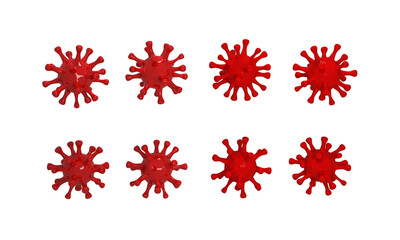 Covid 19 virus icons. Coronavirus. 3d rendering.