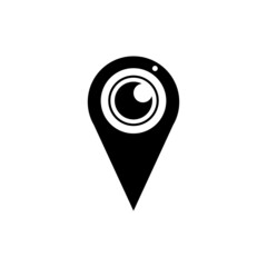 pointer with pin logo camera icon