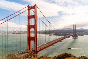 Scenic view of the Golden Gate Bridge in San Francisco.
