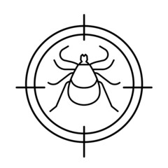 Anti tick sign. Insect protection icon. Editable vector illustration