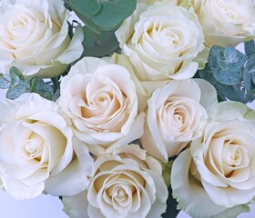 bouquet of white roses