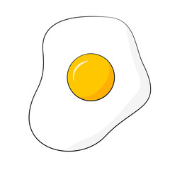 Fried egg isolated. Vector. Cartoon