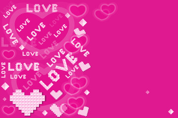 Vector postcard with a pattern of hearts.
  Symbol of love.Congratulations on valentine's day,women's day,birthday,wedding day. Festive packaging, cover, background, wallpaper, paper, fabric, for girl