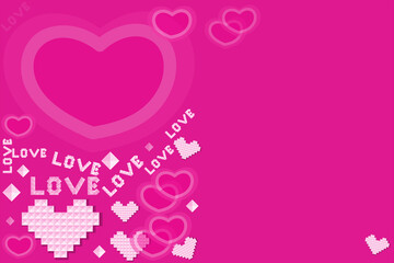 Vector postcard with a pattern of hearts.
  Symbol of love.Congratulations on valentine's day,women's day,birthday,wedding day. Festive packaging, cover, background, wallpaper, paper, fabric, for girl