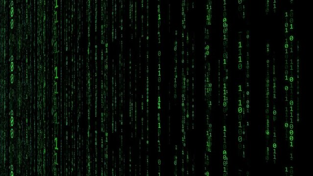 Gr&uuml;ne Matrix Bin&auml;r Code Hintergrund Animation 