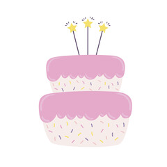 pink birthday cake