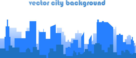 Fototapeta premium silhouette blue city building in flat illustration vector, urban cityscape design for background