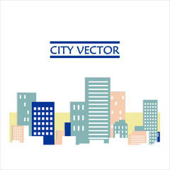 city building in flat illustration vector, urban cityscape design for background