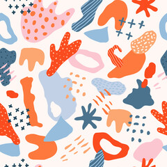 Abstract pattern with creative elements. Smooth shapes vector illustration.