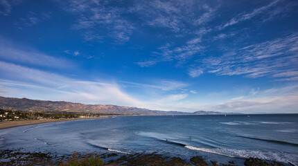 Obraz premium Views of Santa Barbara from the Mesa at sunset