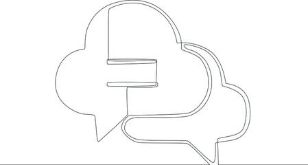 Think bubble isolated. Trendy think bubble in flat style. Modern template for social network and label. Creative thought balloon. Cloud line art, vector illustration