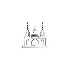 Obraz premium mosque logo image vector illustration 