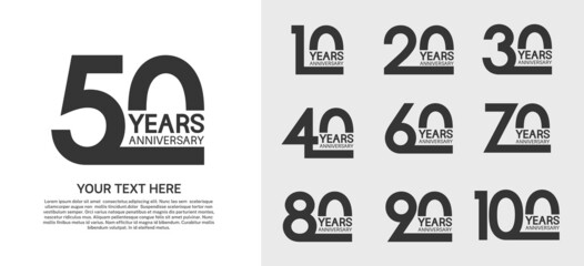 set of anniversary premium logo with golden color isolated on white background