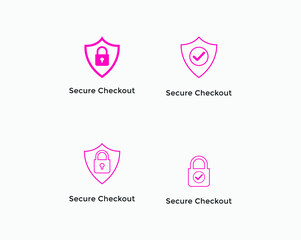 secure payment, secure checkout icon set. E commerce icon
