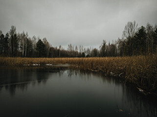 mist over the lake