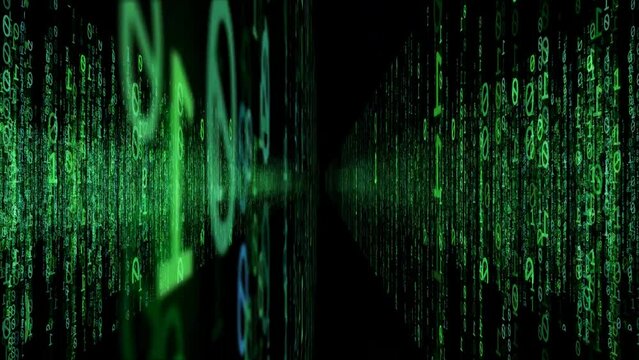 Gr&uuml;ne Matrix Bin&auml;r Code Hintergrund Animation 