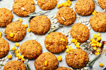 Lean vegetable balls, close up
