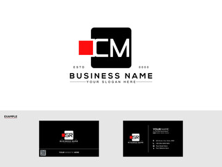 New Monogram CM Logo, Initial Cm abstract logo letter design - obrazy, fototapety, plakaty