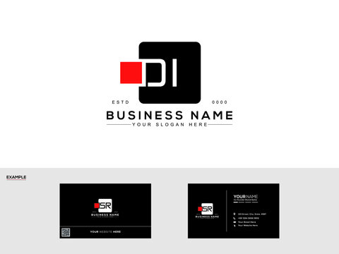 Monogram DI initial simple logo letter vector image design