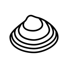 surf clam line icon vector. surf clam sign. isolated contour symbol black illustration