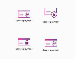 secure payment, secure checkout icon set. E commerce icon
