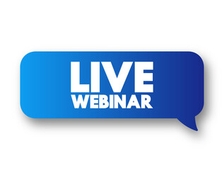 Live Webinar text message bubble, concept background