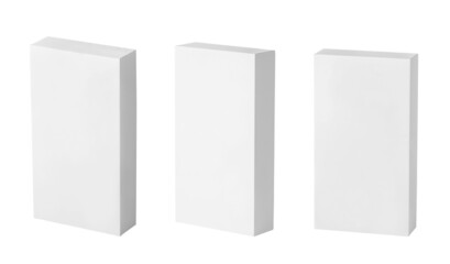 Mockup white box set isolated on white background